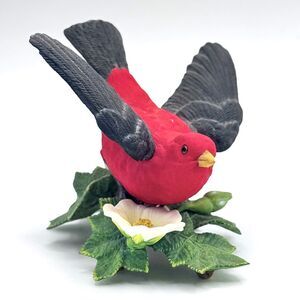 Lenox Scarlet Tanager Porcelain Figurine 1992 Garden Bird Collection